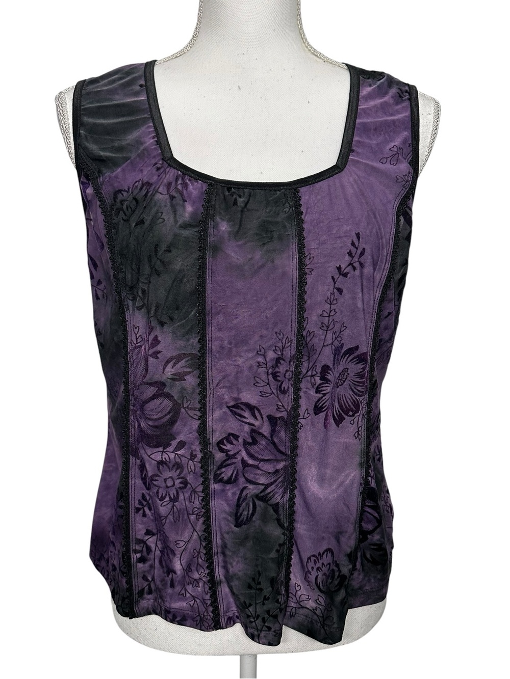 SERE NADE / Black Whimsigoth Tank Top Blouse / Large / Y2K Fairy Goth Emo Alt